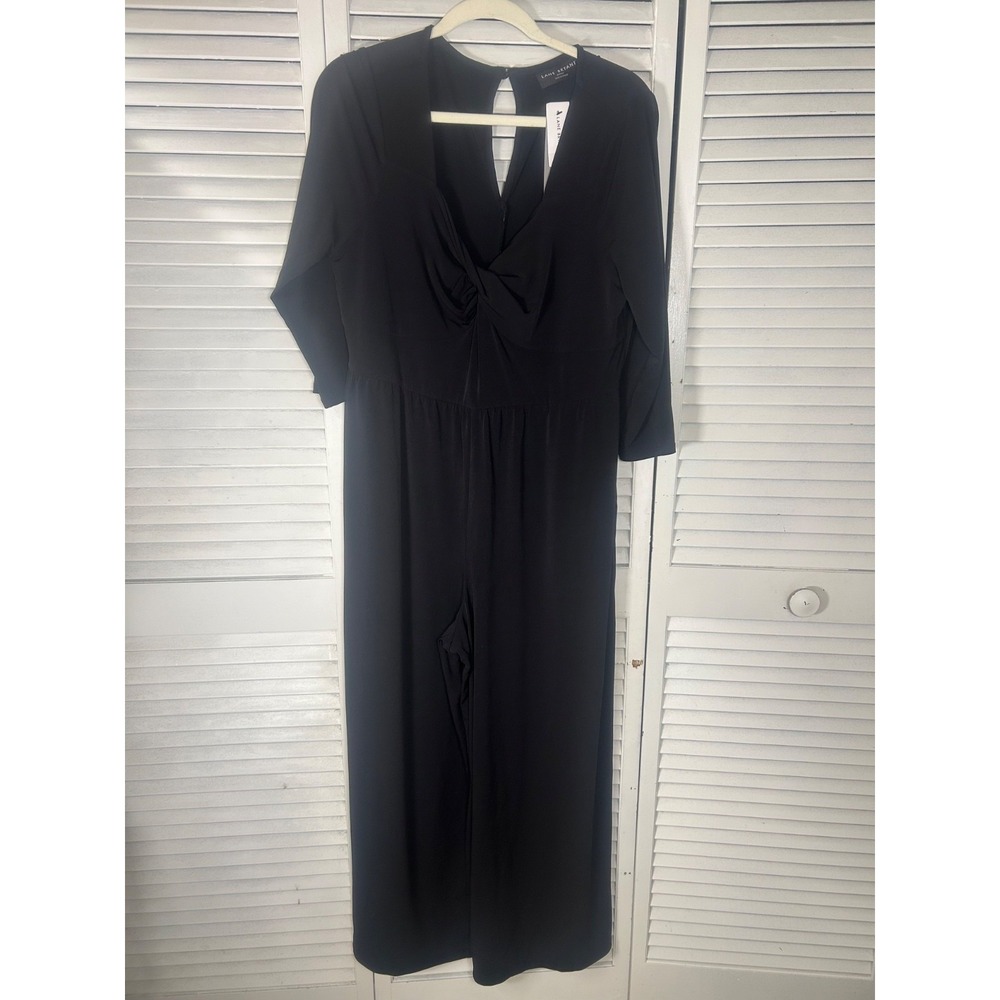 Lane Bryant Black Cross Front Jumpsuit Size 14/16P